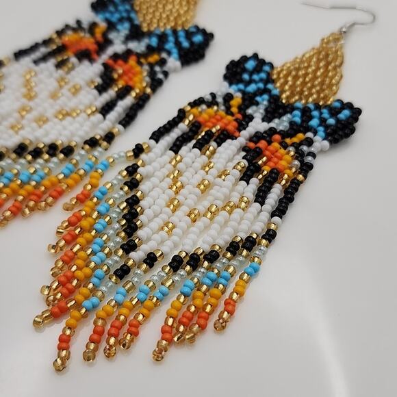 Butterfly Boho Beaded Earrings - Picture 4 of 5